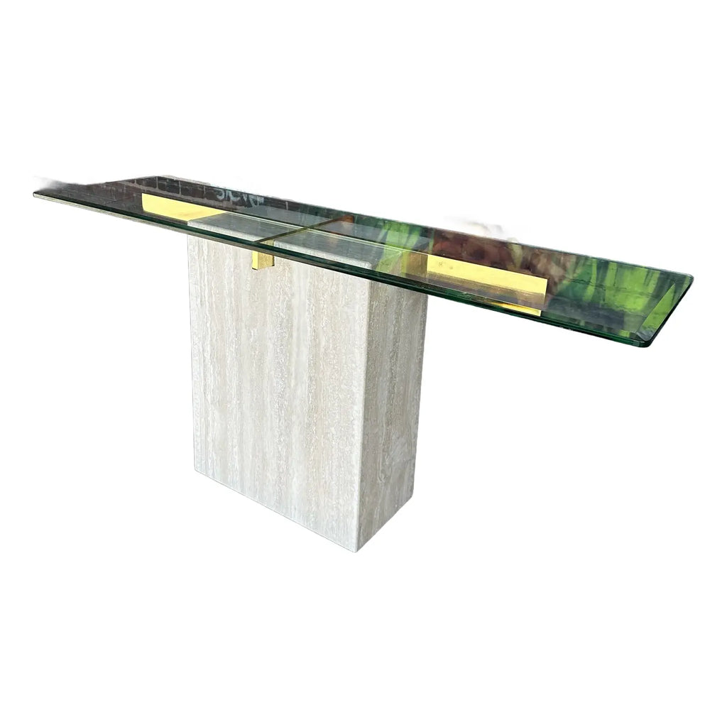 Artedi Marble and Brass Console Table