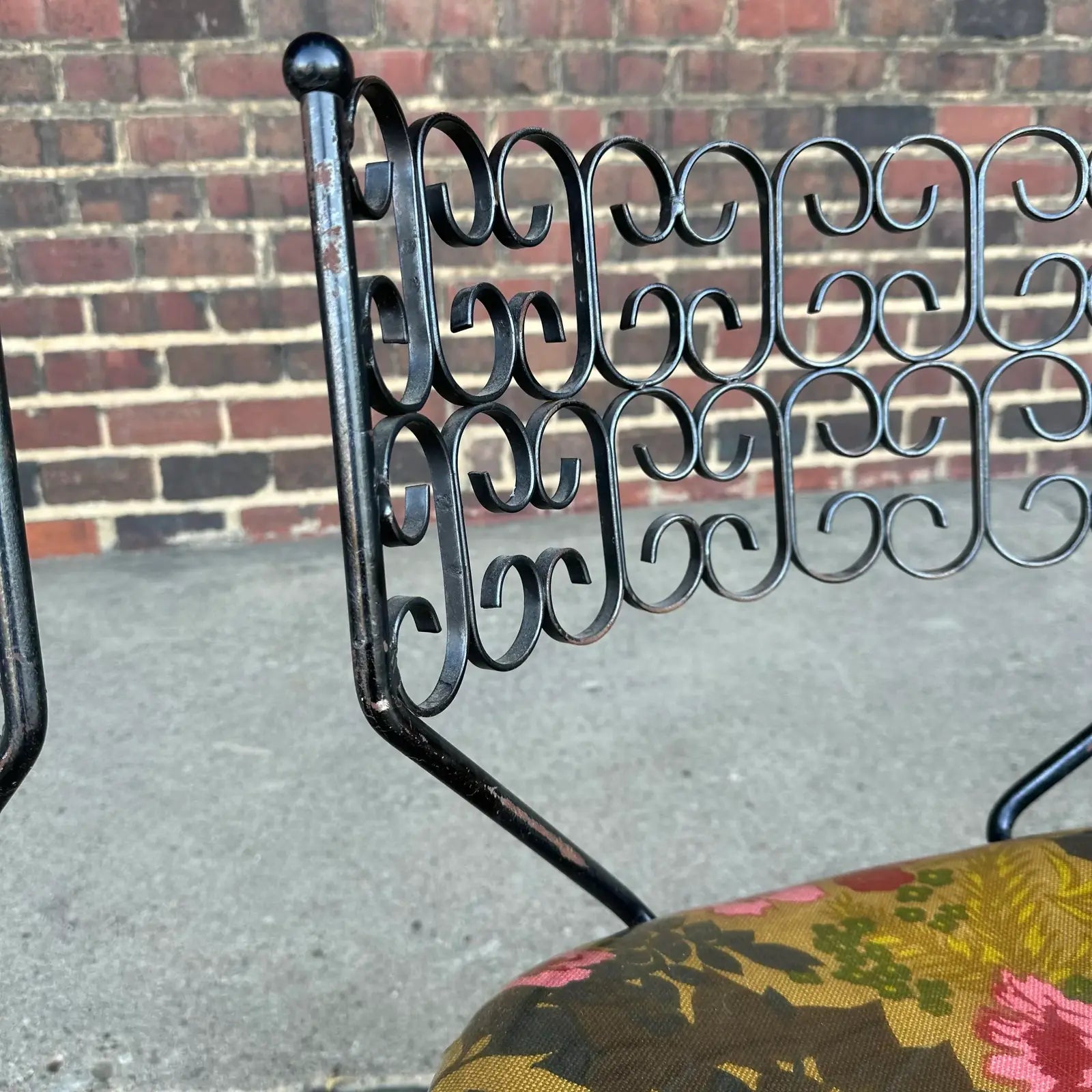 Arthur Umamoff Iron and Glass Dining Table 4 Chairs