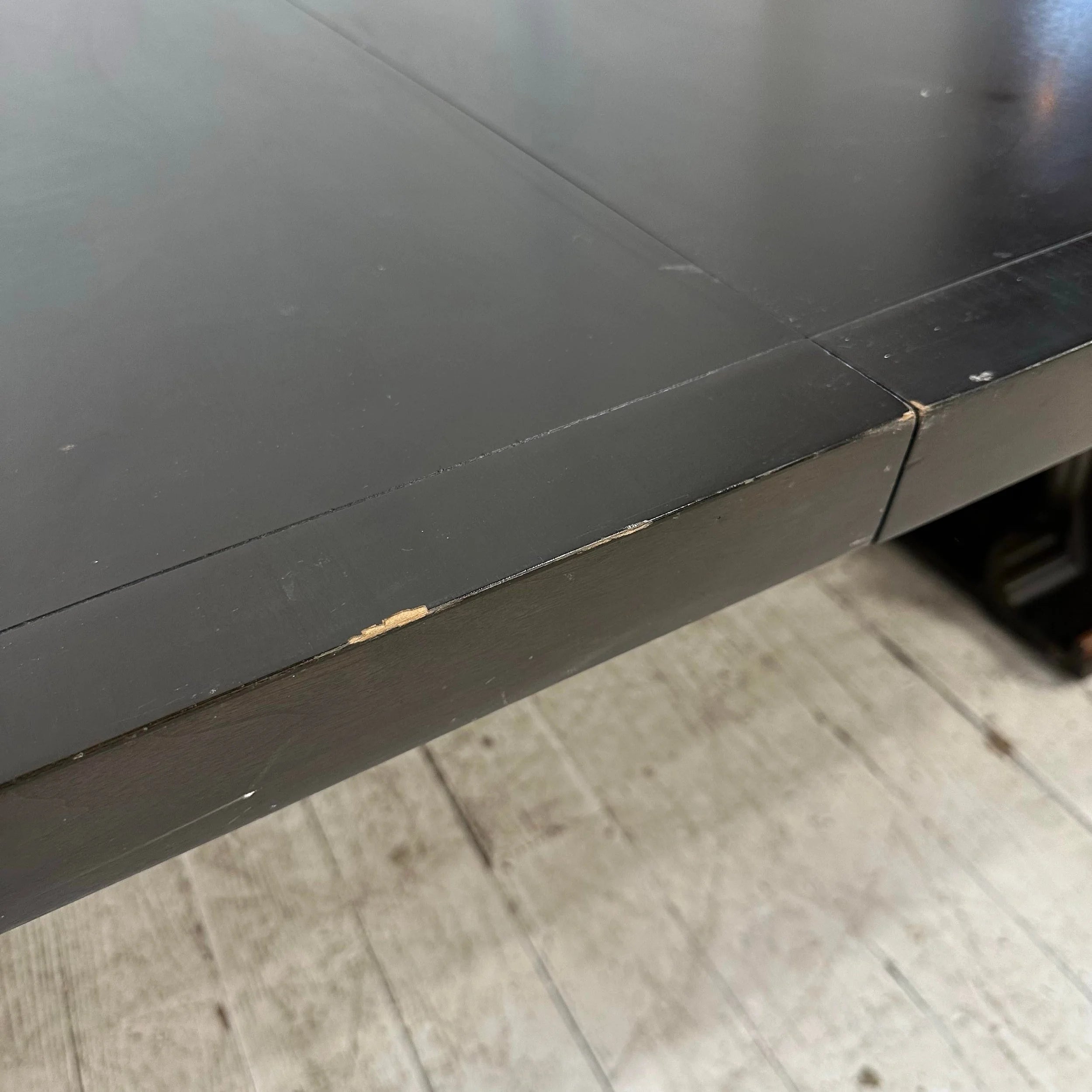 Baker Dining Table 3 Leaves Has a Dark Stain With a Hint of Green