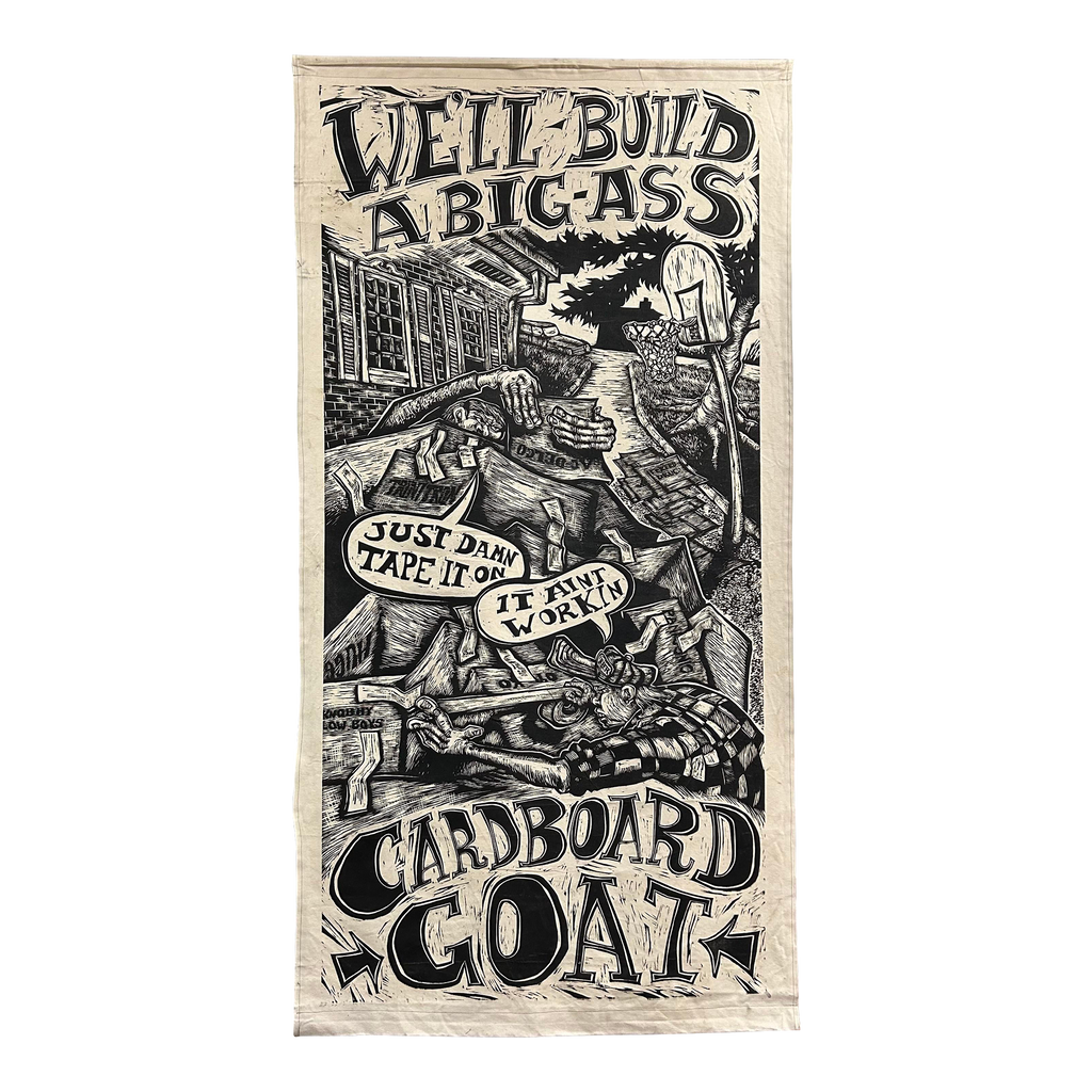 Barn Stormers David Ellis “We Built a Big-Ass Cardboard Goat” Giant Block Print