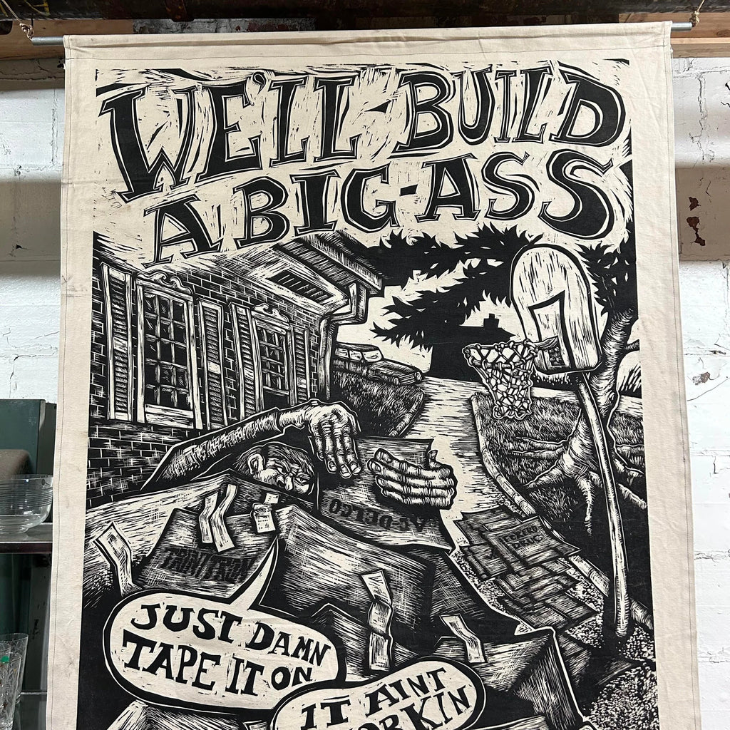 Barn Stormers David Ellis “We Built a Big-Ass Cardboard Goat” Giant Block Print