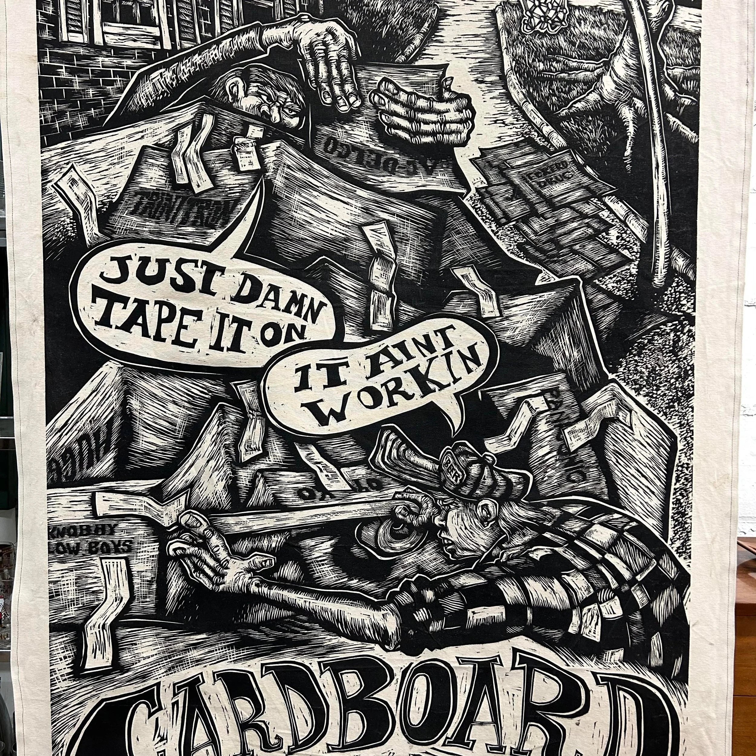 Barn Stormers David Ellis “We Built a Big-Ass Cardboard Goat” Giant Block Print