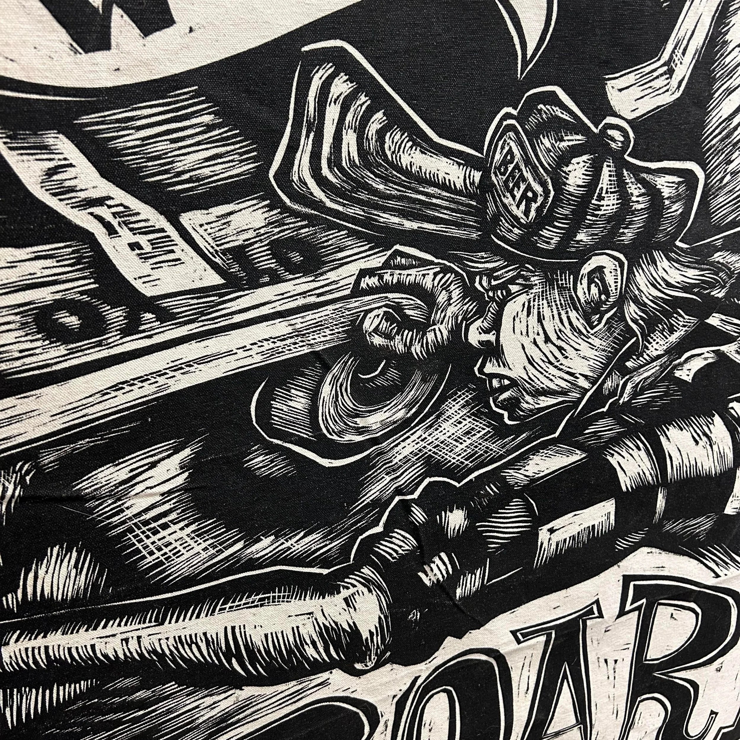 Barn Stormers David Ellis “We Built a Big-Ass Cardboard Goat” Giant Block Print