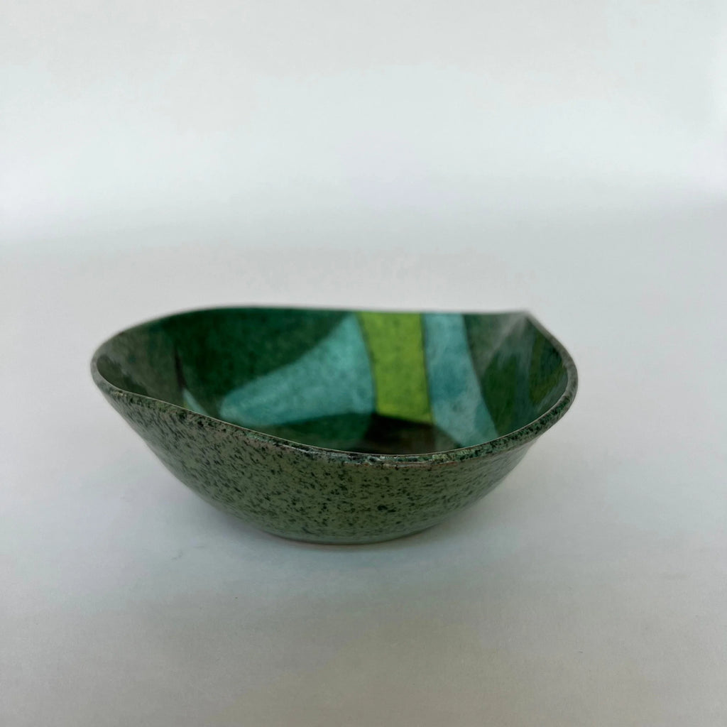 Ceramic Dish With Bird Design Signed