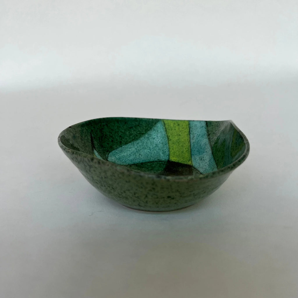 Ceramic Dish With Bird Design Signed
