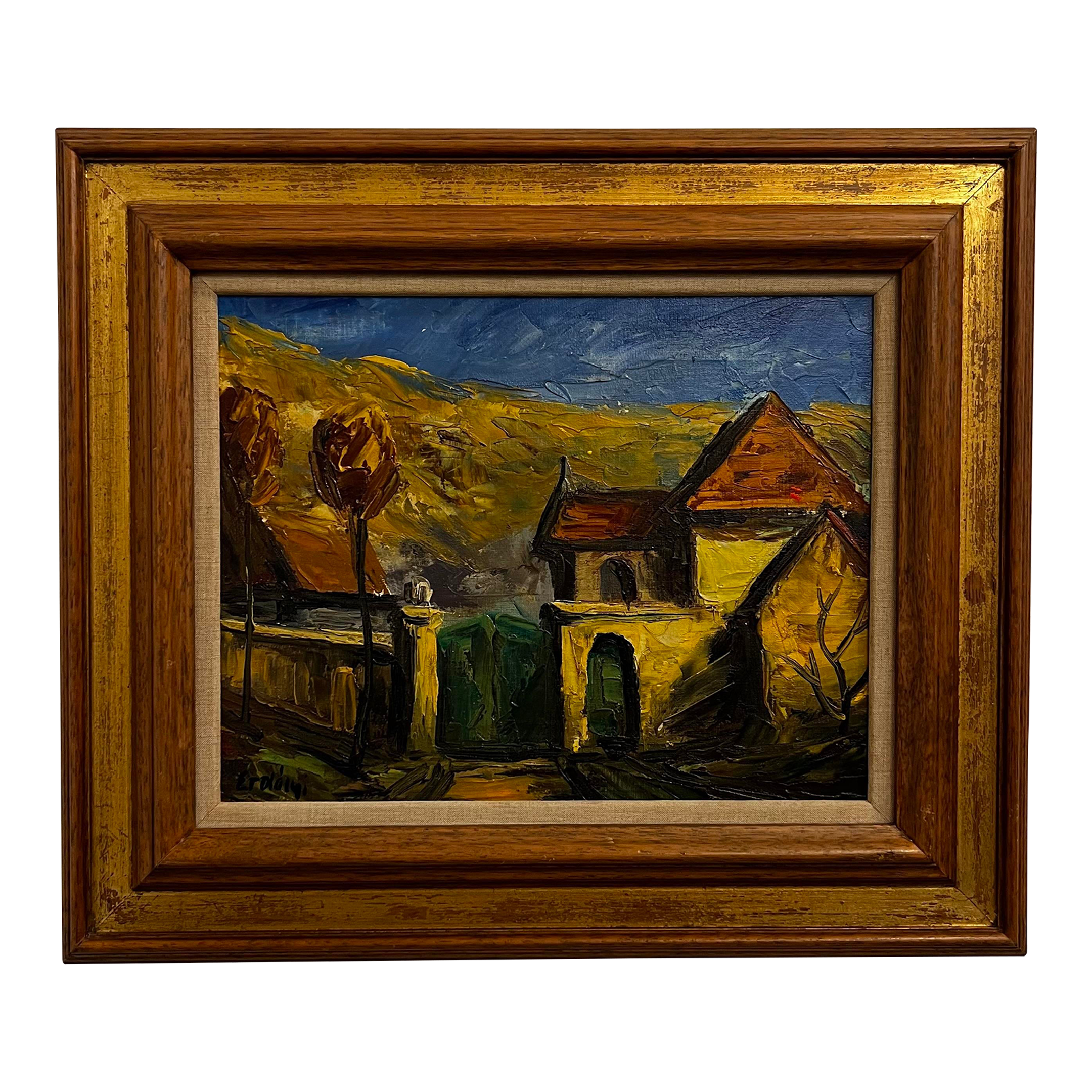 Béla Erdélyi Landscape Cityscape Painting Framed