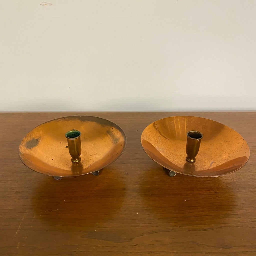 Bernie Cooper Copper Candle Holders Signed