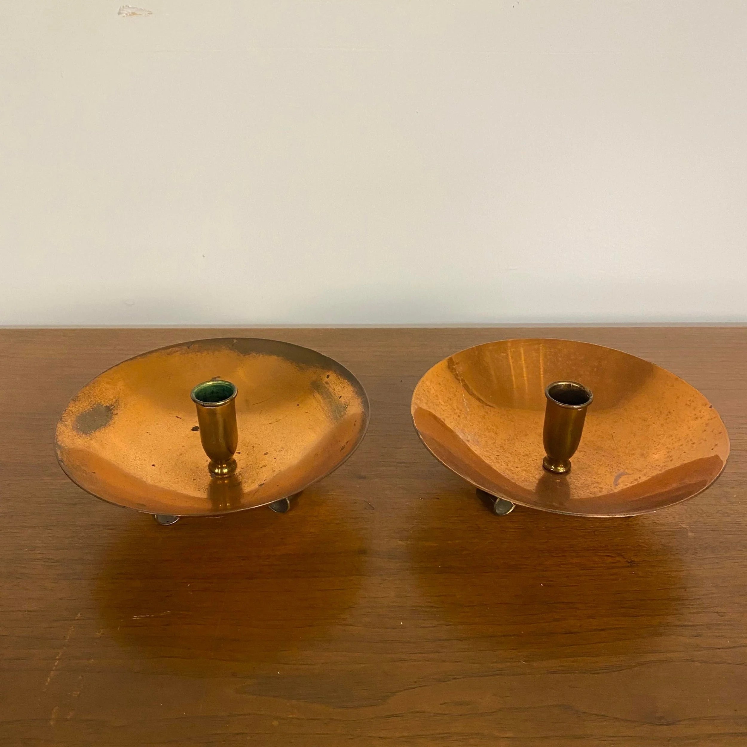 Bernie Cooper Copper Candle Holders Signed