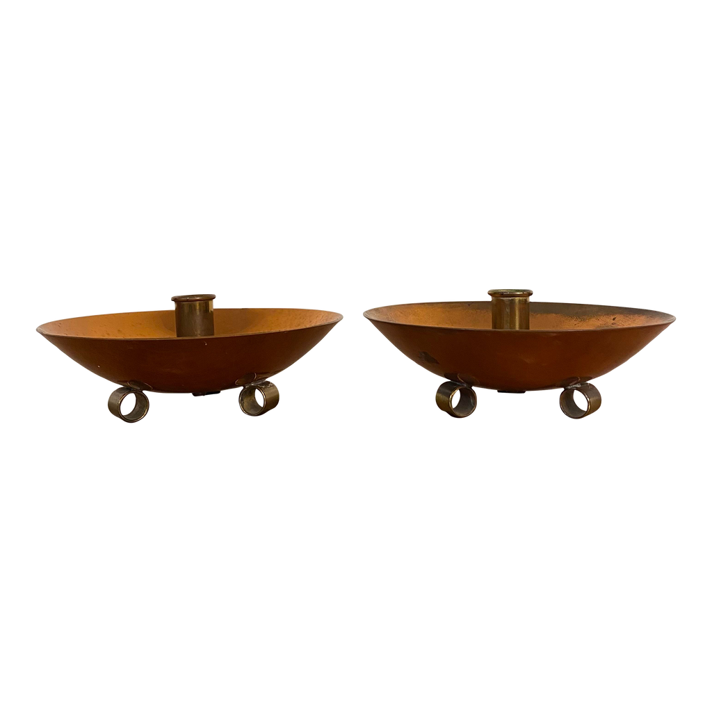 Bernie Cooper Copper Candle Holders Signed