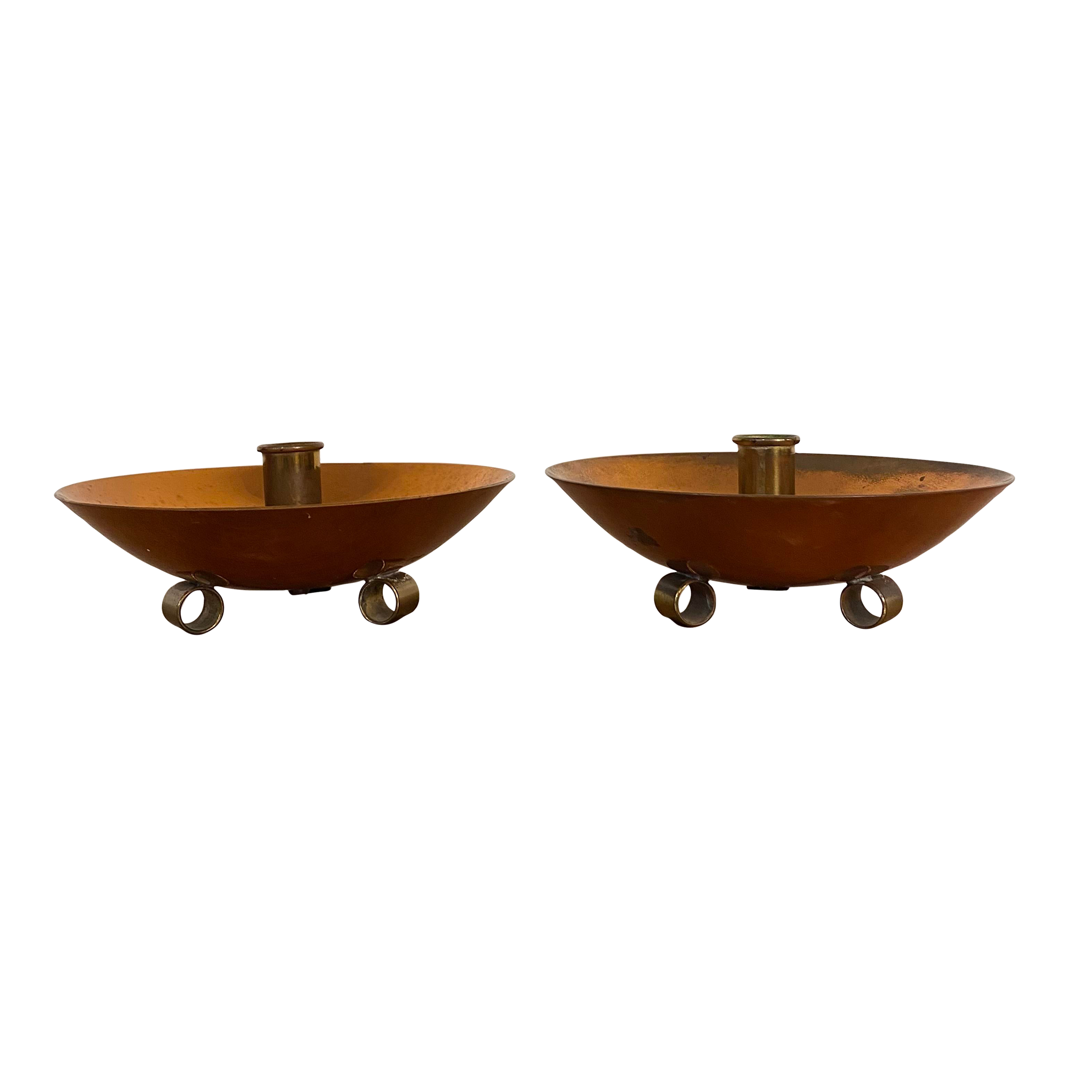 Bernie Cooper Copper Candle Holders Signed
