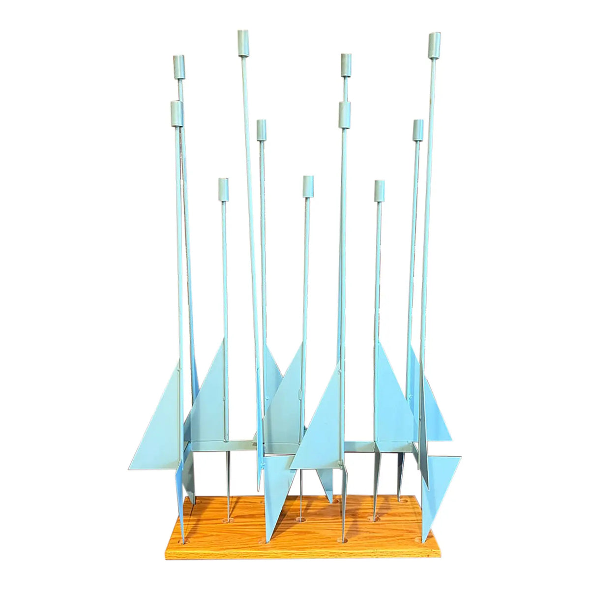 Blue Don Drumm Abstract Candelabra Sculpture