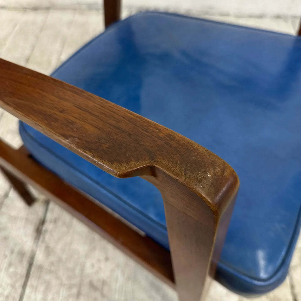Blue Leather Dunbar Chair