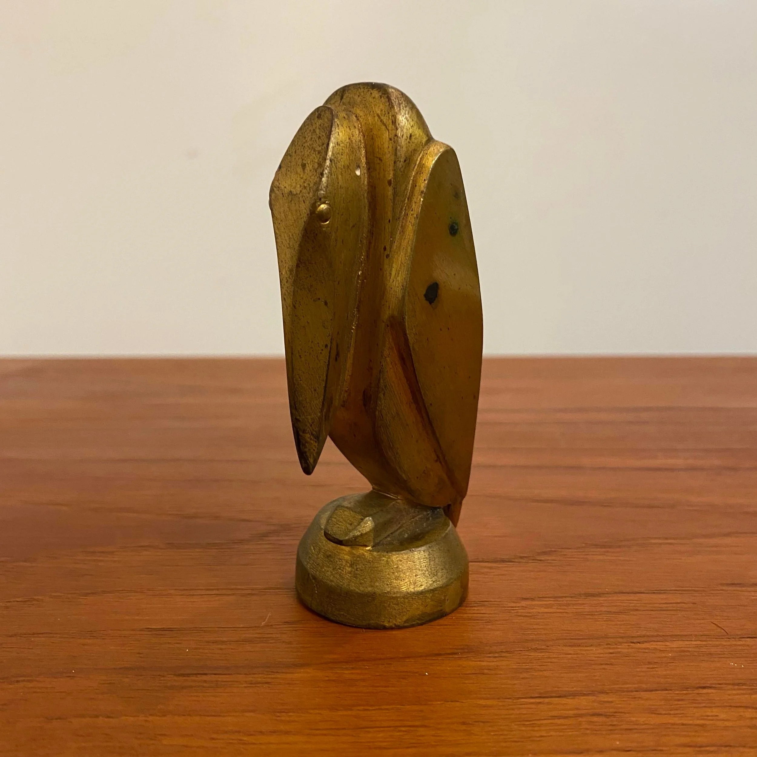 Brass Cubist Pelican Sculpture by G.H. Laurent