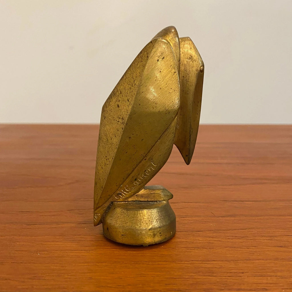 Brass Cubist Pelican Sculpture by G.H. Laurent