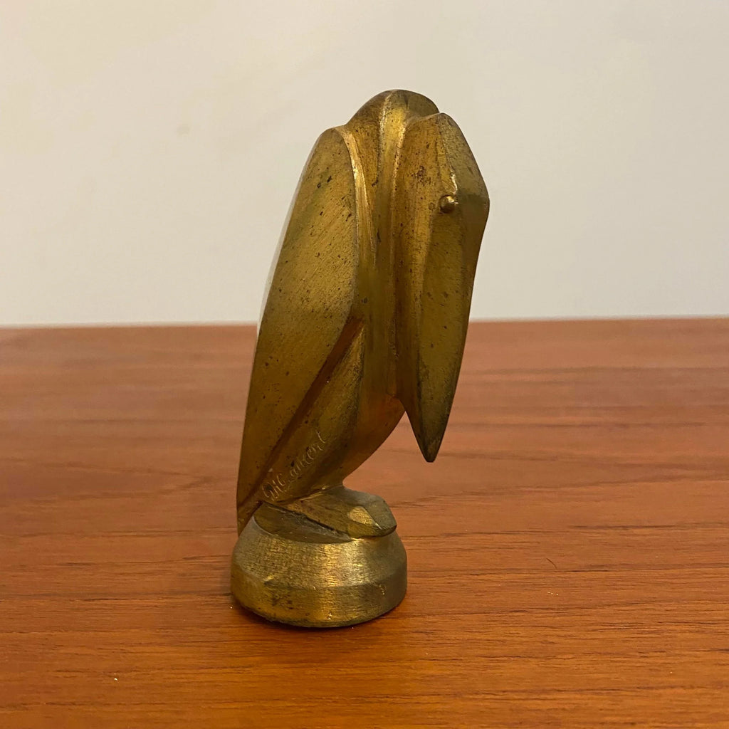 Brass Cubist Pelican Sculpture by G.H. Laurent