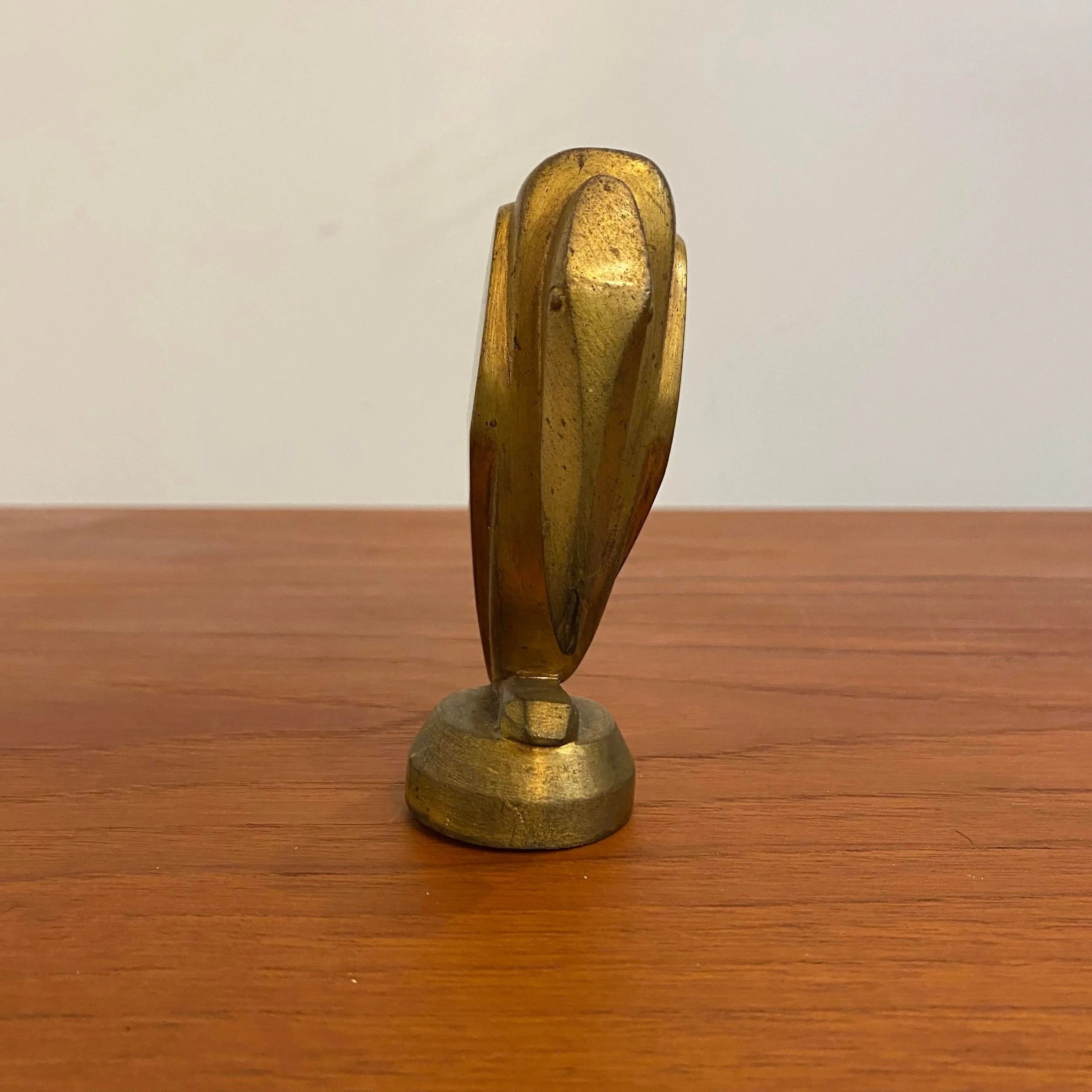 Brass Cubist Pelican Sculpture by G.H. Laurent