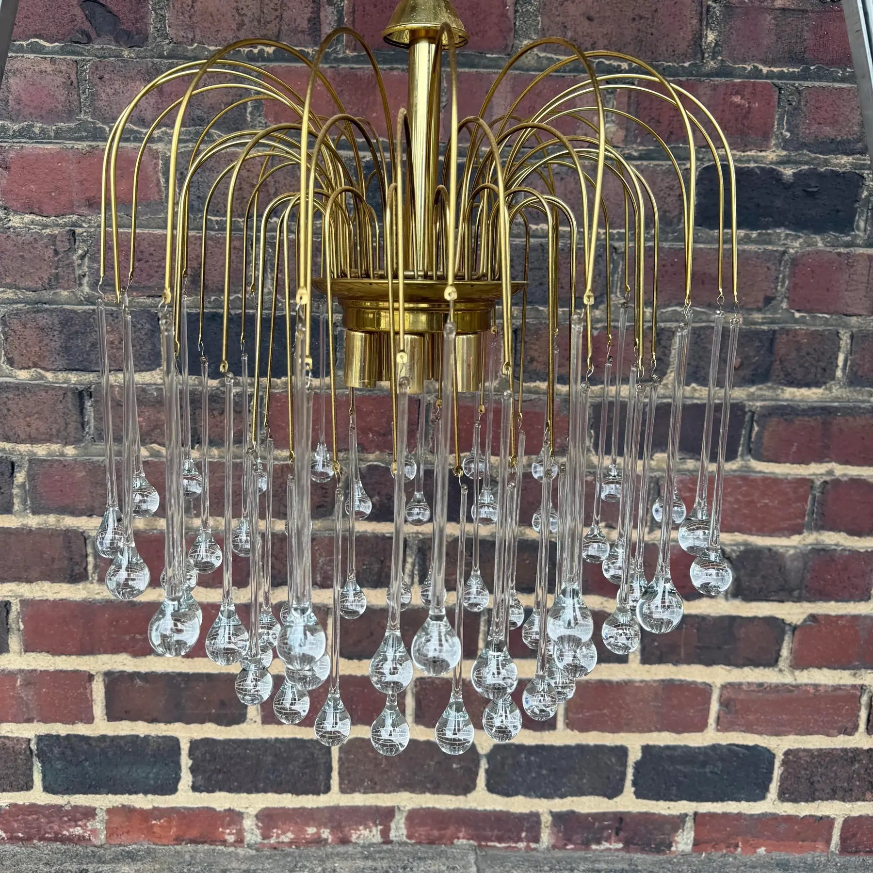 Brass Murano Tear Drop Waterfall Chadalier