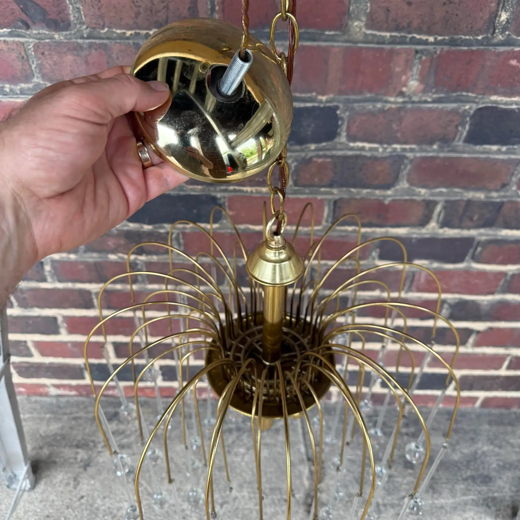 Brass Murano Tear Drop Waterfall Chadalier