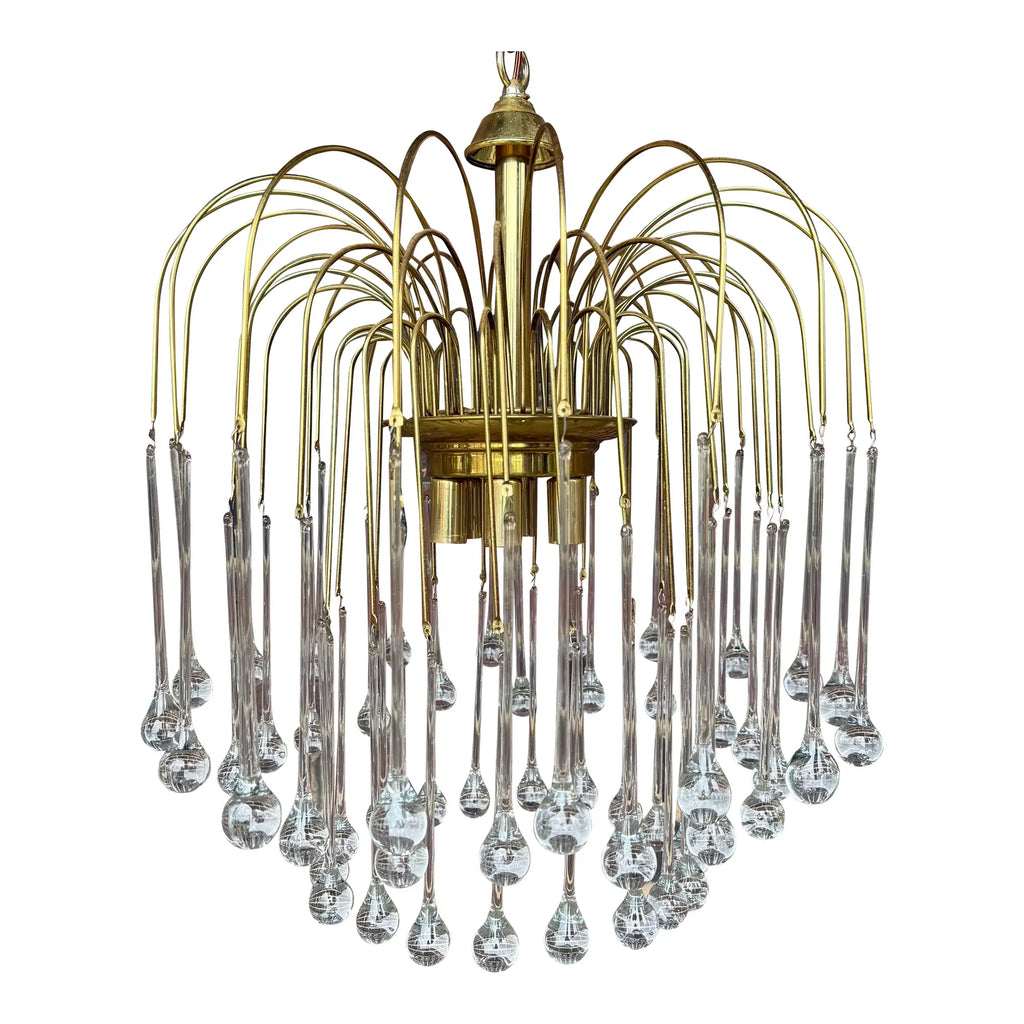 Brass Murano Tear Drop Waterfall Chadalier