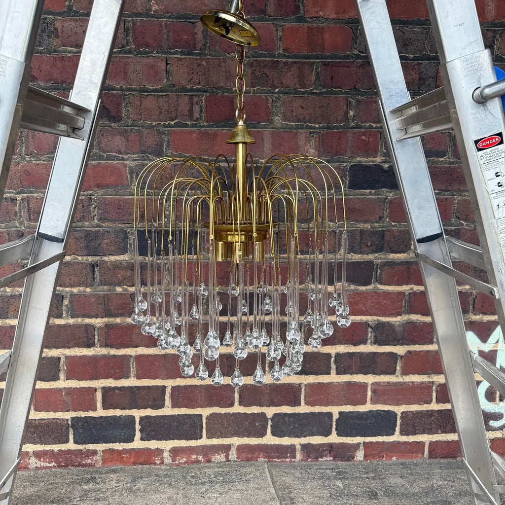 Brass Murano Tear Drop Waterfall Chadalier