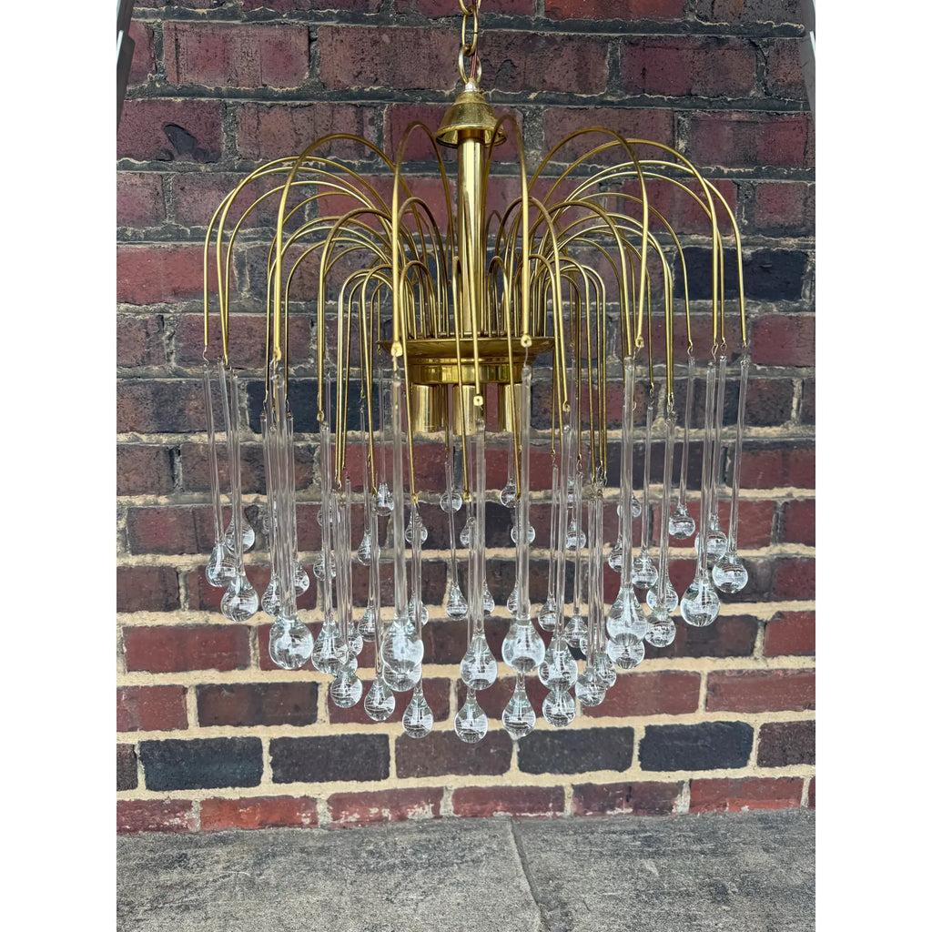 Brass Murano Tear Drop Waterfall Chadalier