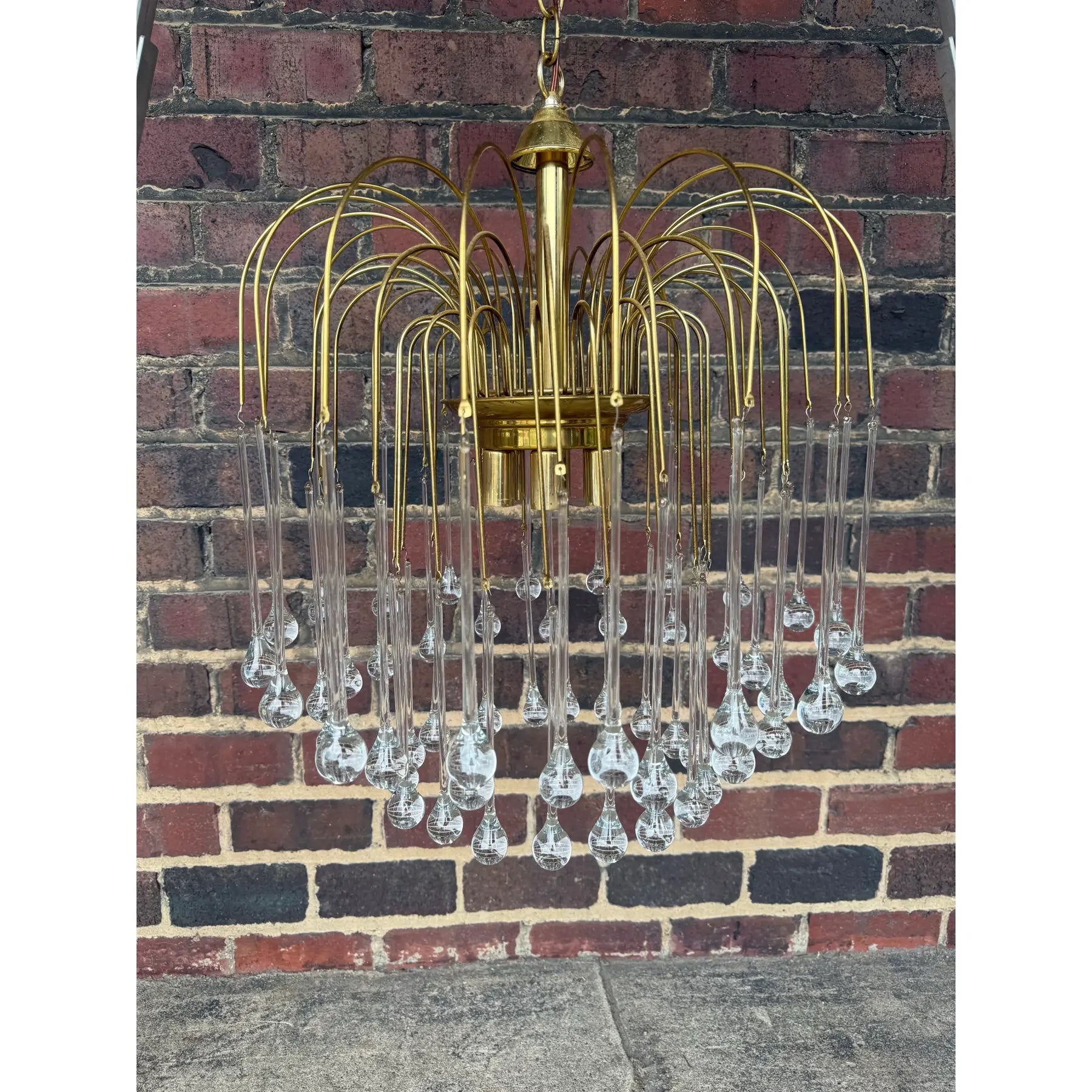 Brass Murano Tear Drop Waterfall Chadalier