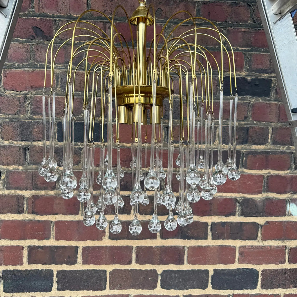 Brass Murano Tear Drop Waterfall Chadalier