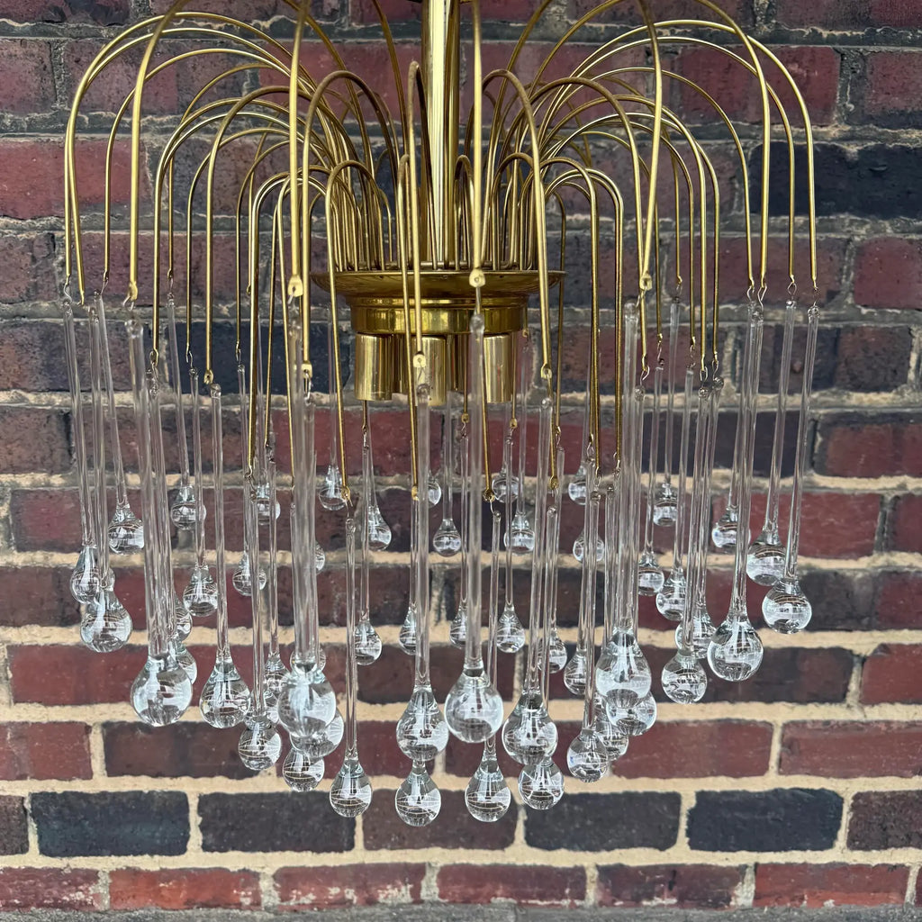 Brass Murano Tear Drop Waterfall Chadalier