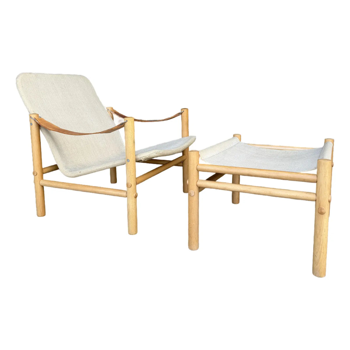 Bror Boije for Dux “Junker” Safari Lounge Chair and Ottoman