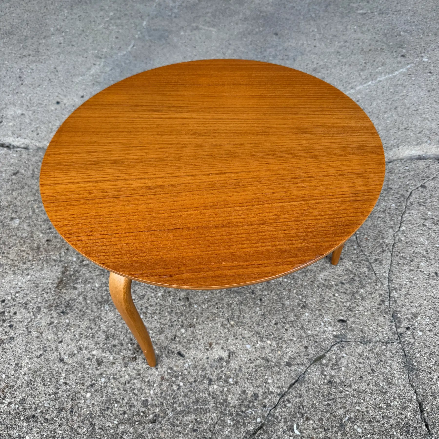 Bruno Mathsson Petite Side Table Swedish Modern Bentwood Leg