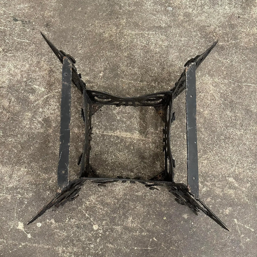Brutalist Whimsical Torch Cut Side Table Smoked Glass Sculpted Metal