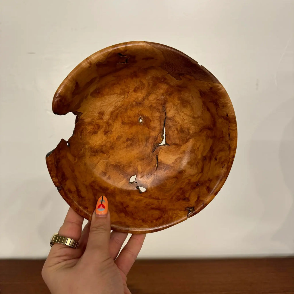 Burled Maple Wood Turn Bowl by Stan Stary for Melvin Rose
