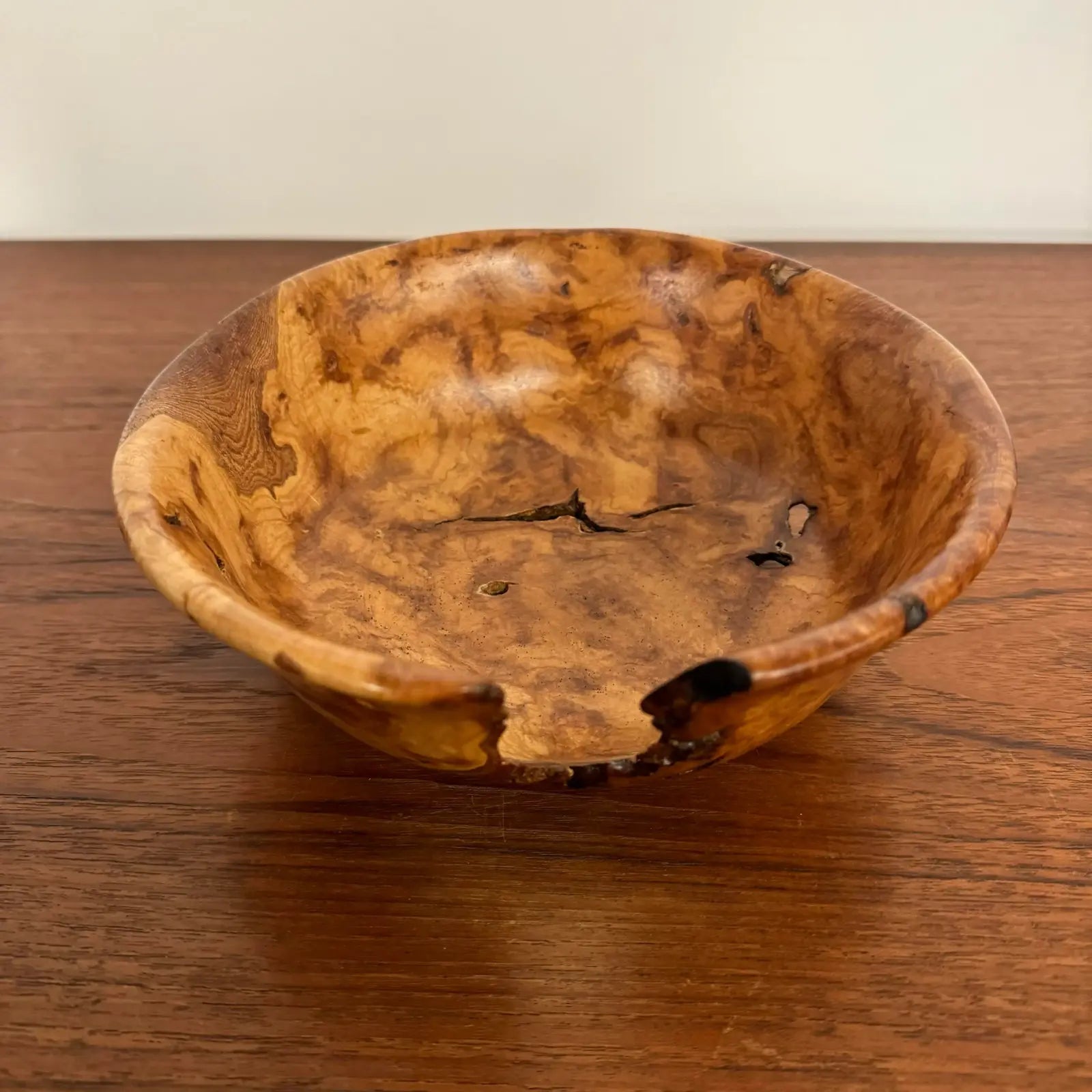 Burled Maple Wood Turn Bowl by Stan Stary for Melvin Rose