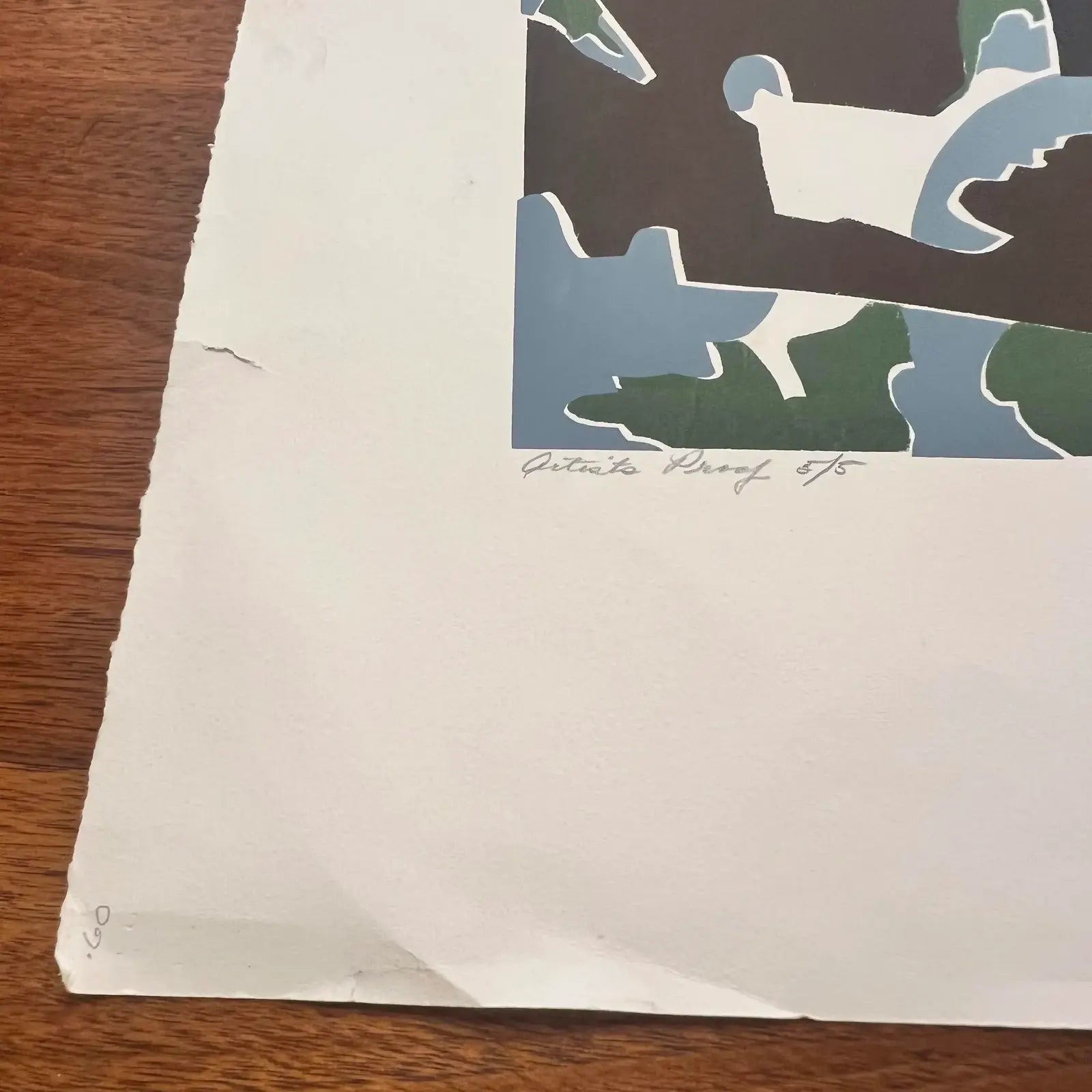 Carol Morgan Artists Proof 5/5 Original Print Blue Black Green
