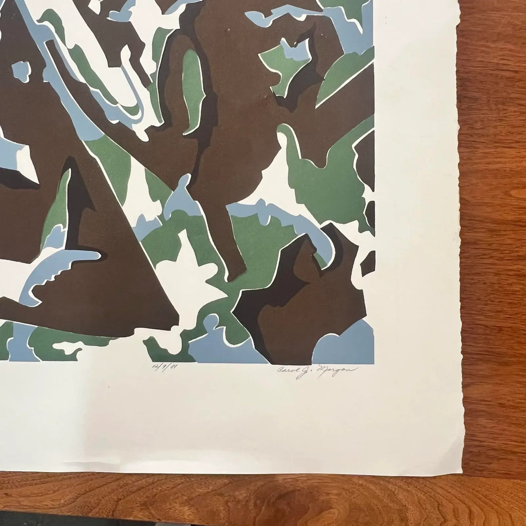 Carol Morgan Artists Proof 5/5 Original Print Blue Black Green