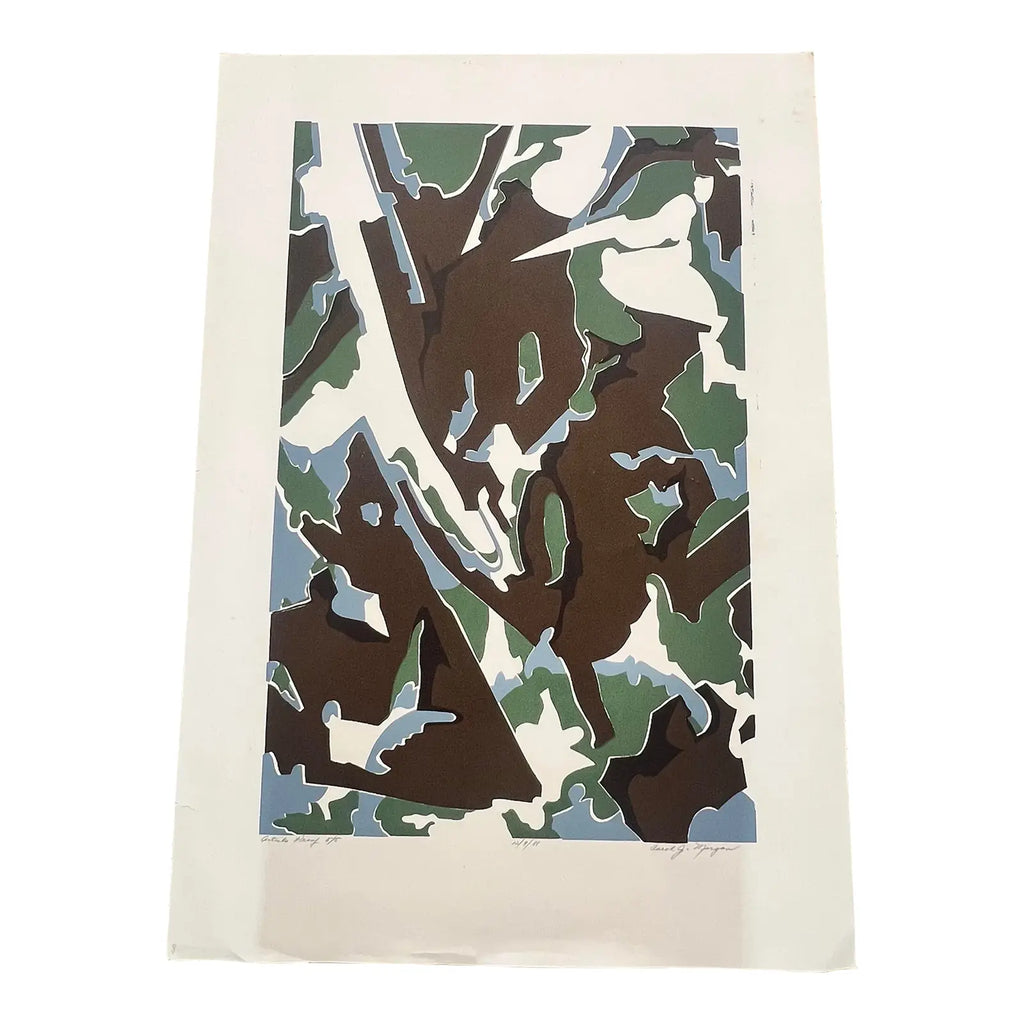 Carol Morgan Artists Proof 5/5 Original Print Blue Black Green