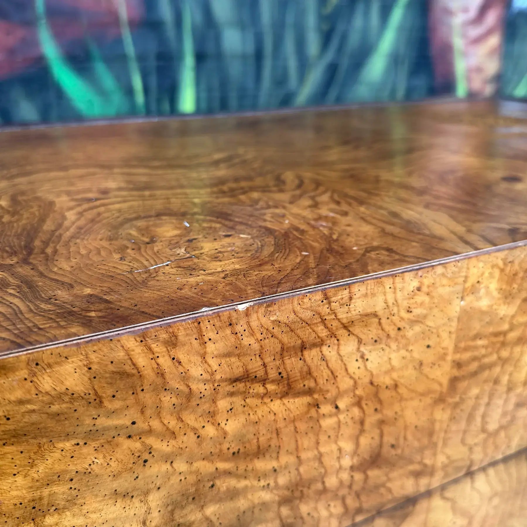 Century Furniture Burl and Brass Petit Chest of Drawers