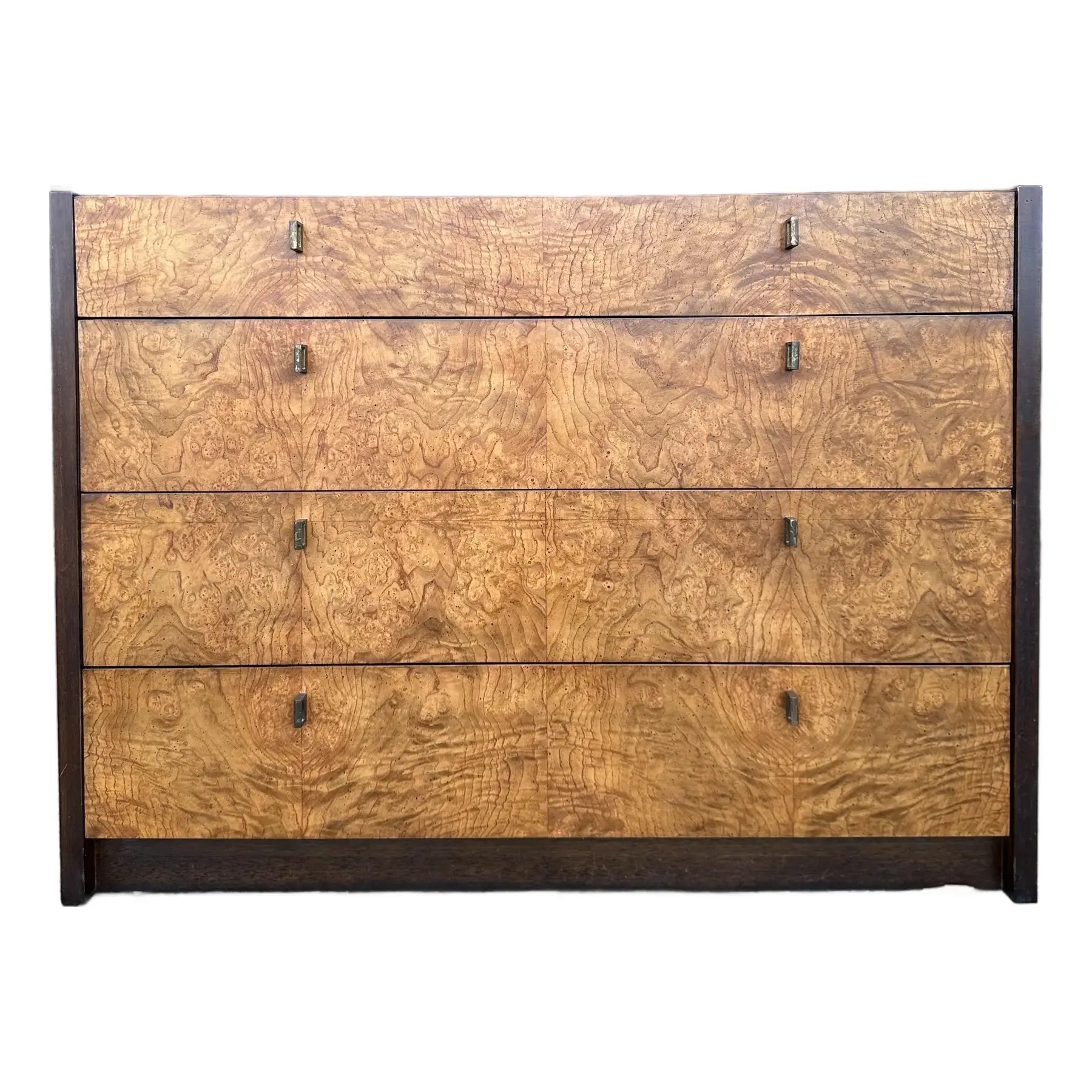 Century Furniture Burl and Brass Petit Chest of Drawers