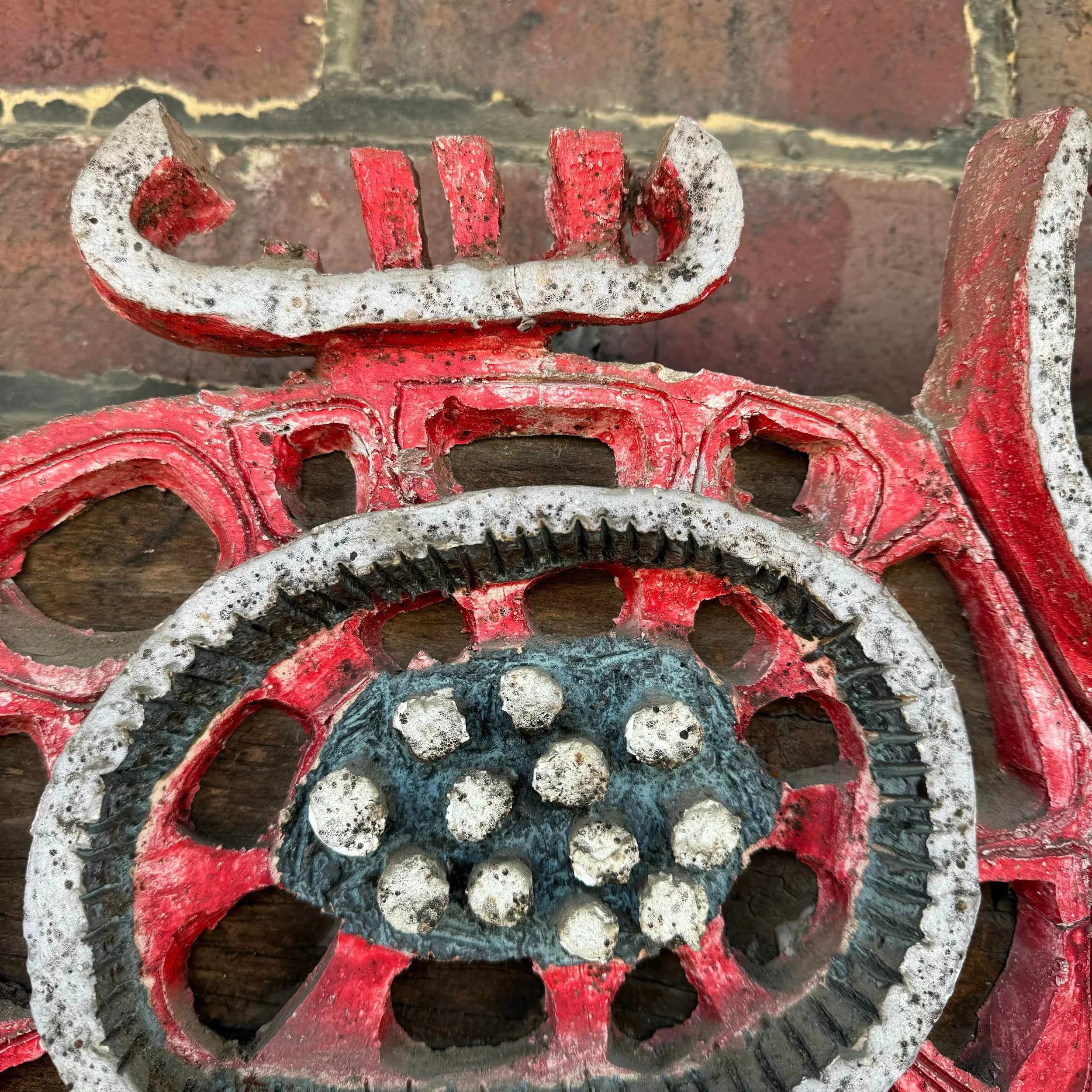 Ceramic Abstract Sculpture Mounted on Wood by Brain Heard Wall Art