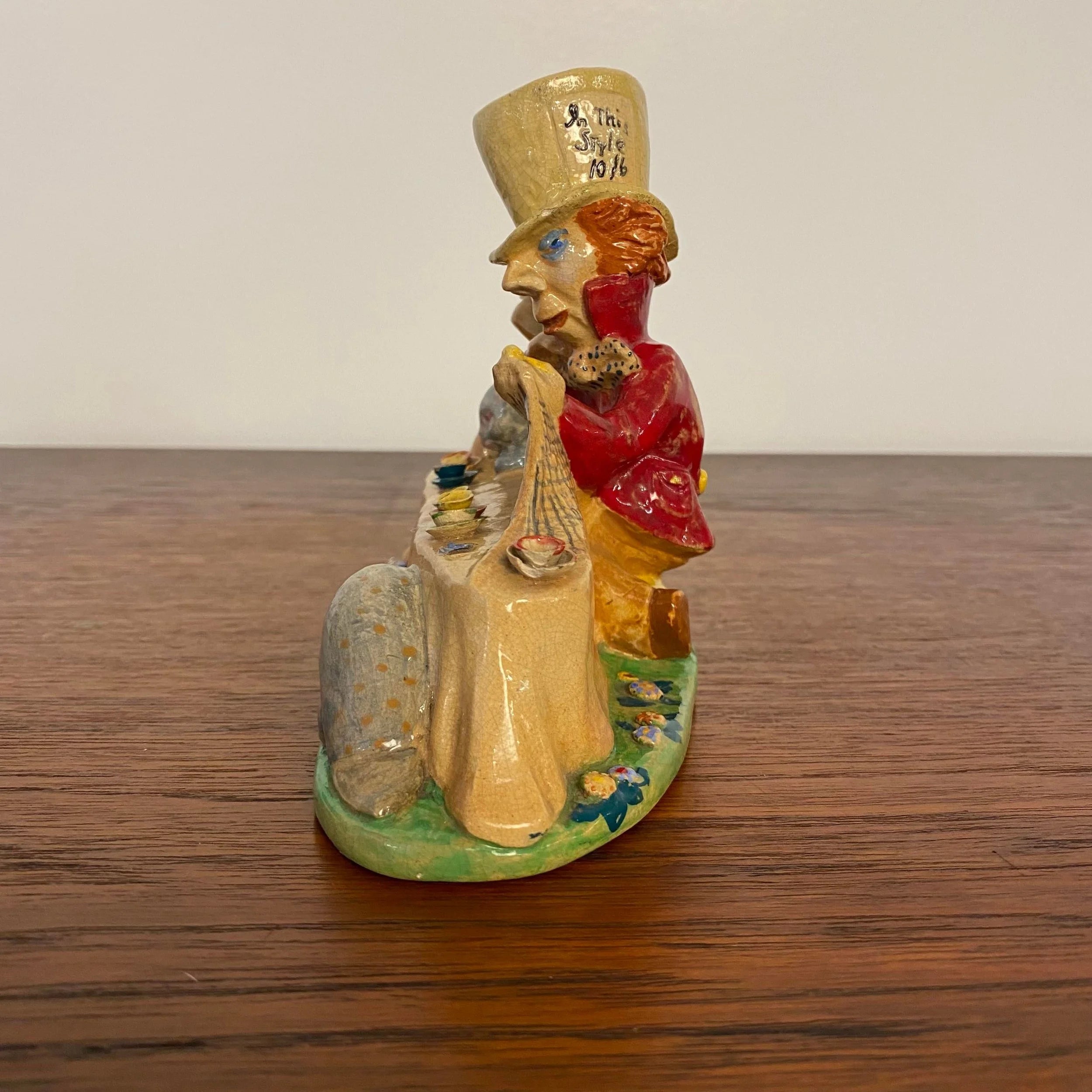 Ceramic Sculpture by Edris Eckhardt “Mad Hatter’s Tea Party” Alice in Wonderland