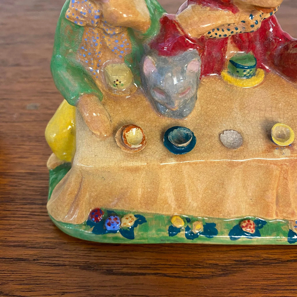 Ceramic Sculpture by Edris Eckhardt “Mad Hatter’s Tea Party” Alice in Wonderland