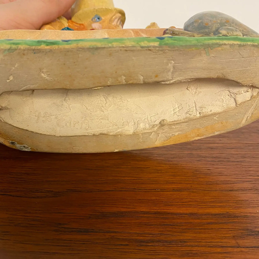 Ceramic Sculpture by Edris Eckhardt “Mad Hatter’s Tea Party” Alice in Wonderland