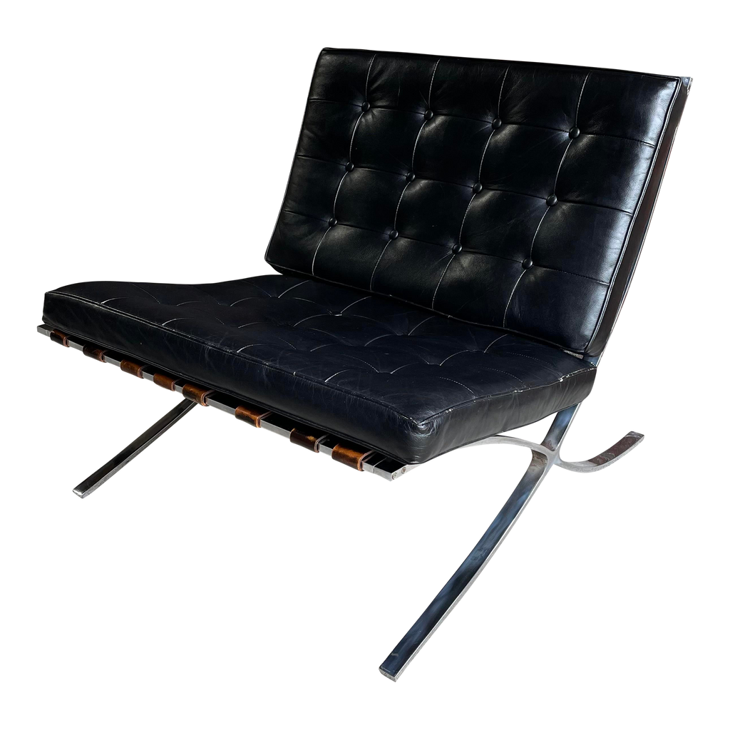 Charlton Chair Company Barcelona Leather + Chrome Chair