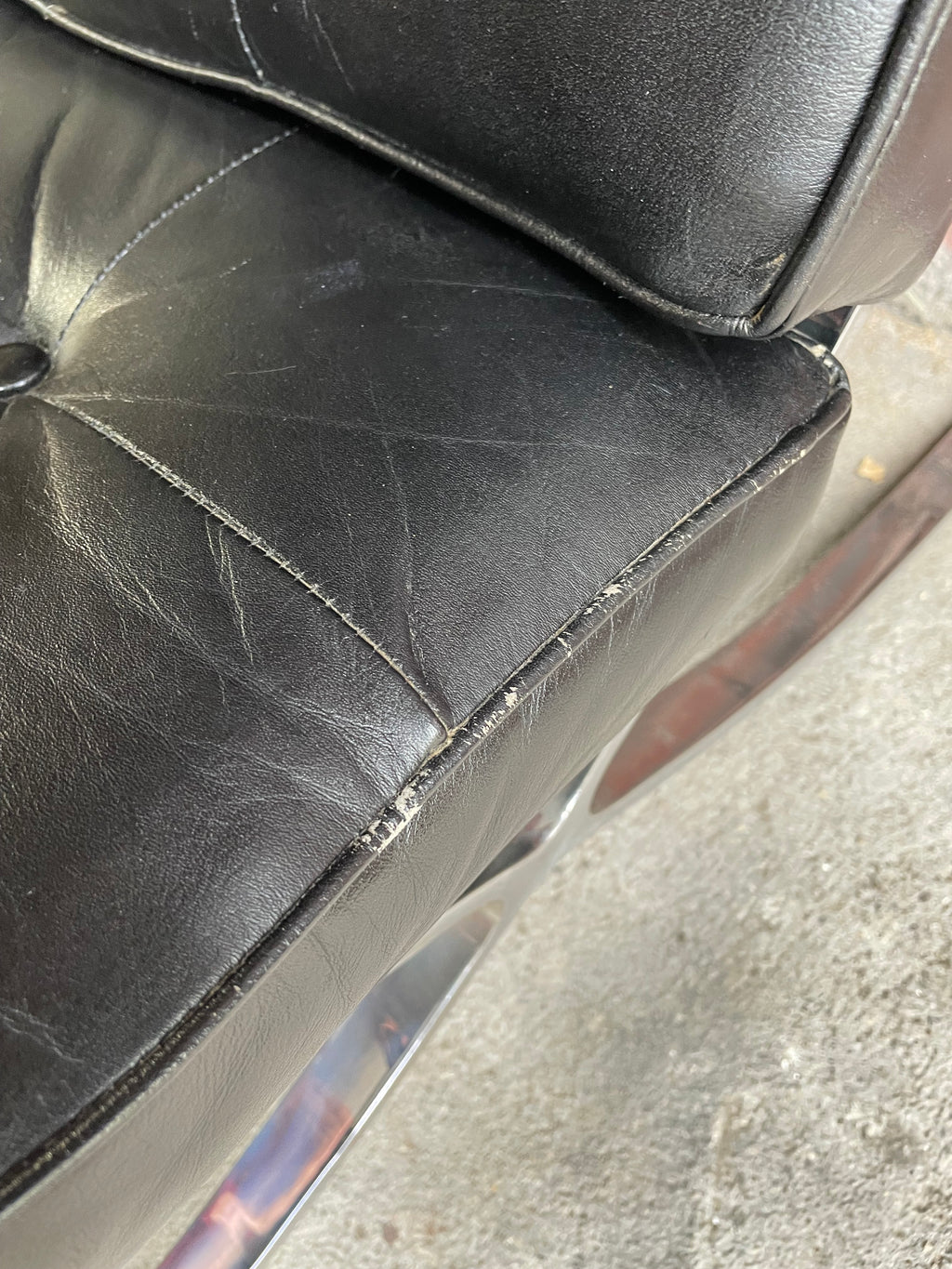 Charlton Chair Company Barcelona Leather + Chrome Chair