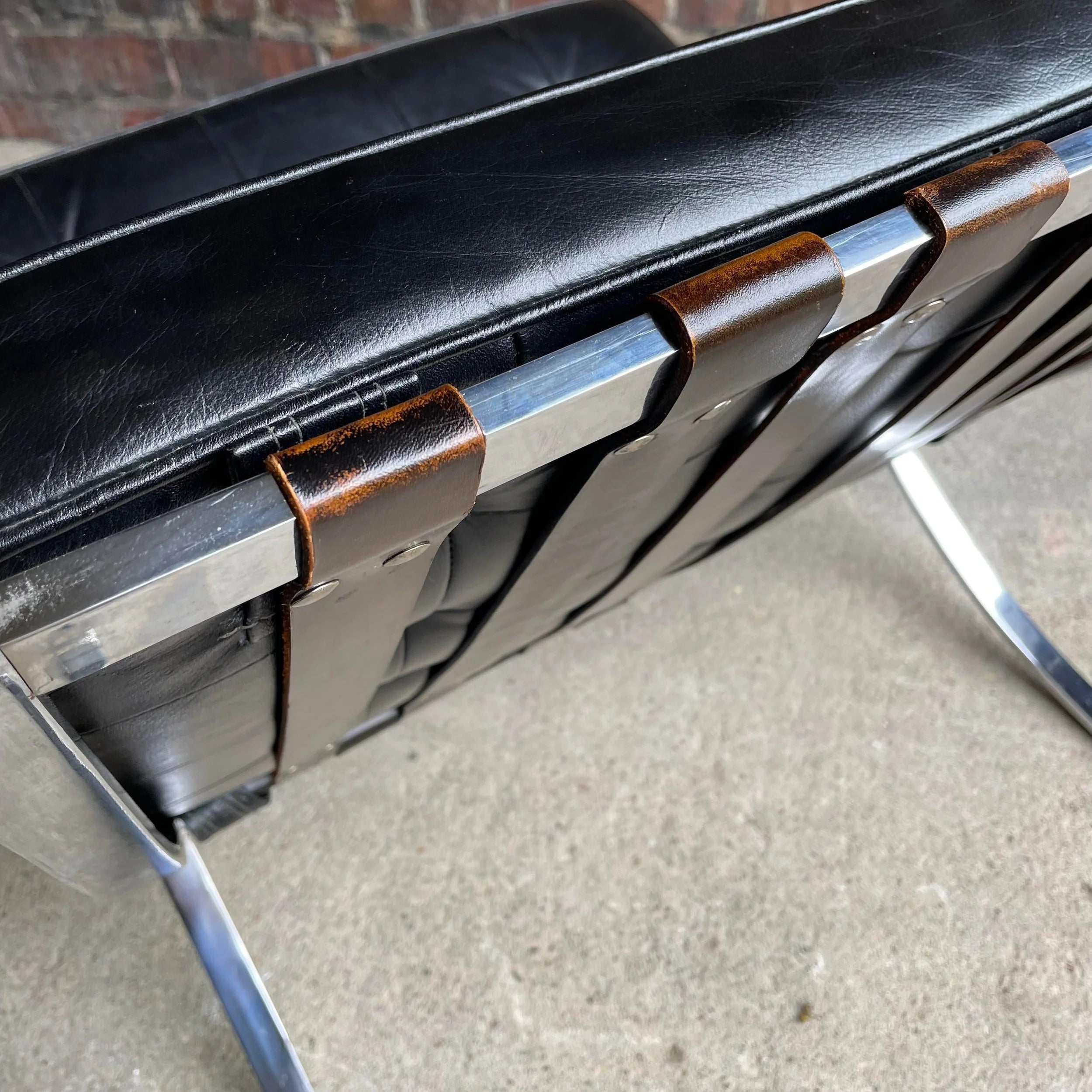 Charlton Chair Company Barcelona Leather + Chrome Chair