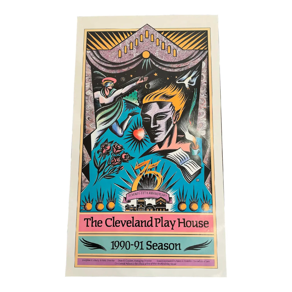 Cleveland Playhouse Theatre 1990-1991 Season Poster Art Deco 90’s