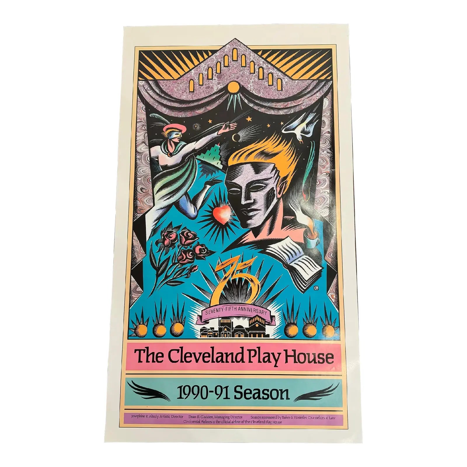Cleveland Playhouse Theatre 1990-1991 Season Poster Art Deco 90’s