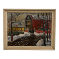 Cleveland Winter Cityscape Painting Signed Halt