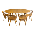 Conant Ball Round Dining Table With 6 Chairs 2 Leaves