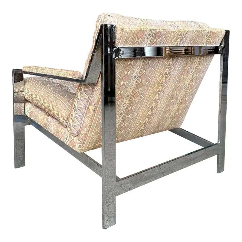 Cy Mann Chrome Flat Bar Mid Century Modern Lounge Chair